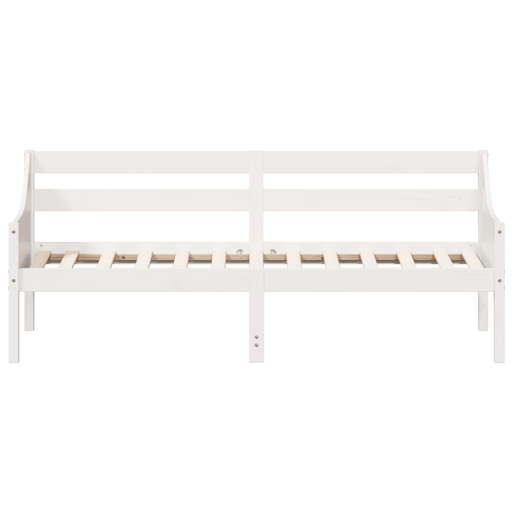 Day Bed without Mattress White 90x190 cm Single Solid Wood Pine